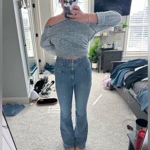 We The Free Blue Flare Wide Leg Jeans